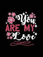 Valentine typography cute wedding lettering t-shirt design vector