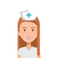 face of nurse professional isolated icon vector