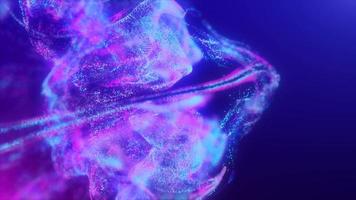 Abstract fluid explosion iridescent purple waves glowing energy magical with blur effect in liquid water. Abstract background. Video in high quality 4k, motion design