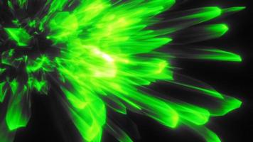 Abstract green shiny glowing lines rays of energy and magical waves, abstract background. Video 4k, motion design