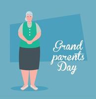 happy grand parents day with cute grandmother vector