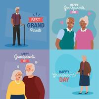 Grandmothers and grandfathers on happy grandparents day vector design