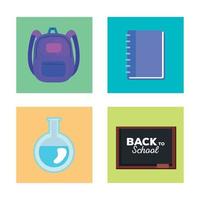 bag notebook flask and board vector design