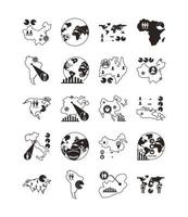 bundle of covid 19 designs, line style icon vector