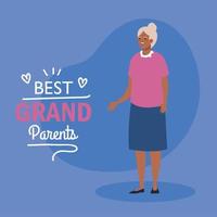 Grandmother on best grandparents vector design