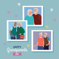 abuelas y abuelos en el diseño de vectores del día de los abuelos felices
