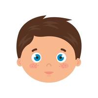 head of cute little boy avatar character vector