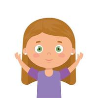 cute little girl with hands up vector