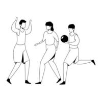 group of people practicing exercise vector