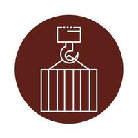 container metal hanging block line style icon vector