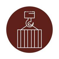 container metal hanging block line style icon vector