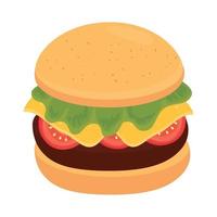 icono de comida rápida de hamburguesas, sobre fondo blanco vector