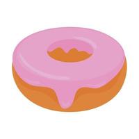 donut dulce sobre fondo blanco vector