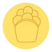 fast food fried chicken, line style icon vector