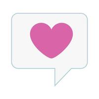 love message, heart in speech bubble vector