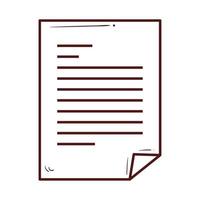 icono de documento en papel sobre fondo blanco vector