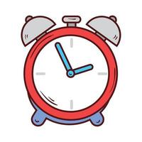 alarm clock, wake up time on white background vector