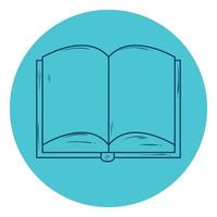 open book literature, line style in circle frame vector