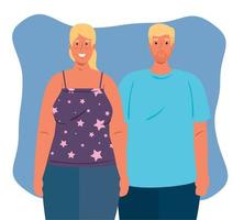 blonde hair couple, cultural and diversity concept vector