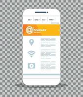 mockup responsive web, concept website development on smartphone vector