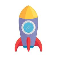 child toy rocket on white background vector