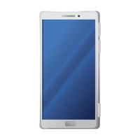 front view, realistic smartphone mockup of white color, on white background vector