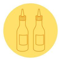 bottled of sauces, line style icon vector