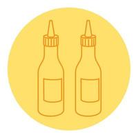 bottled of sauces, line style icon vector