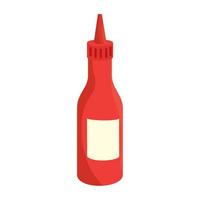 bottle of tomato sauce, on white background vector