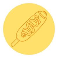 fast food corn dog, line style icon vector