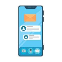 online chat messages and notification mail in smartphone vector