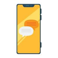 mensajes de chat en línea, notificación en smartphone, comunicación digital de chat en línea vector