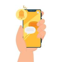 online chat messages with alert notification in smartphone, chat digital communication online vector