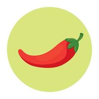 chili pepper vegetable in round frame, on white background vector