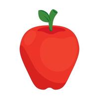 manzana fruta roja sobre fondo blanco vector