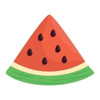 fresh and healthy slice of watermelon vector