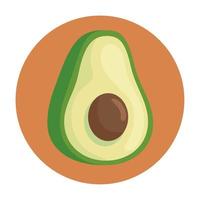 fresh avocado vegetable on round frame vector