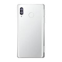 back view, realistic smartphone mockup of white color, in white background vector