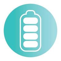 battery button icon, on white background vector