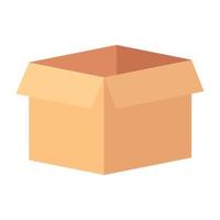 caja de cartón abierta, de fondo blanco vector