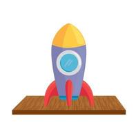 child toy rocket on wooden table vector