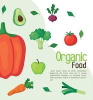 banner with fruits and vegetables organic, concept healthy food vector