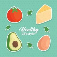 banner healthy lifestyle, concept food healthy vector