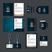 brand mockup corporate identity, mockup stationery supplies color black vector
