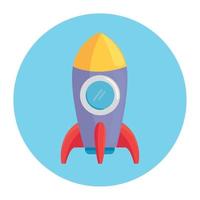 child toy rocket in round frame vector