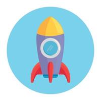 child toy rocket in round frame vector