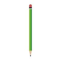 pencil green color with eraser on white background vector