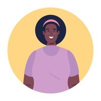woman african character, in round frame vector