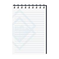 notebook supply open on white background vector