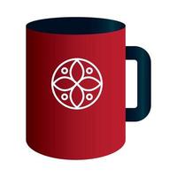 maqueta de color rojo taza con signo blanco, identidad corporativa vector